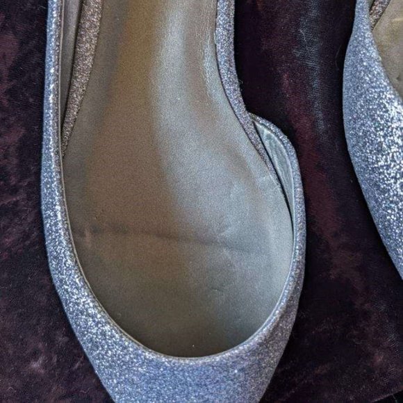 Silver Flats, Glam Glitter Holiday Dress Shoes, BP brand sz 8 Near Perfect - Picture 6 of 14